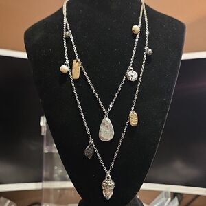 Elegant Silver and Gold Layered Necklace
